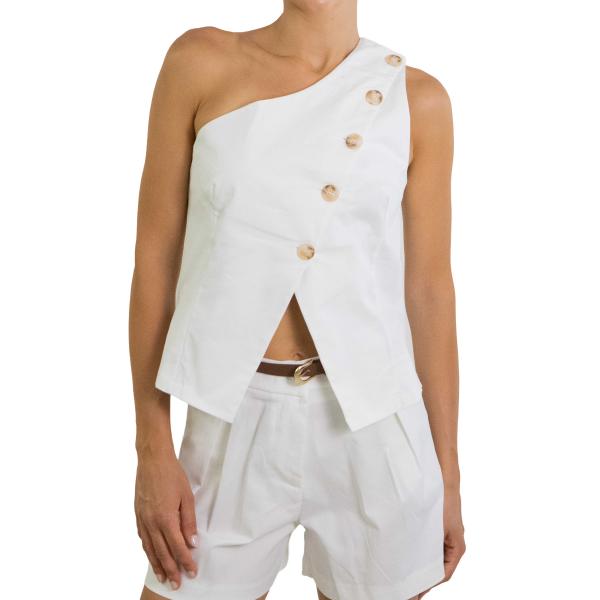 Gilet con bottoni in diagonale "Margot"